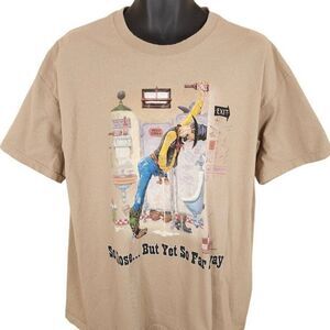 Vintage Drunk Cowboy T Shirt Mens Size XL Brown Y2K Funny Joke Humor Comic USA